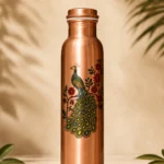 Peacock Artisanal Copper Bottle - 4
