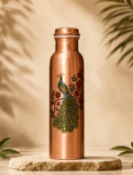 Peacock Artisanal Copper Bottle - 4