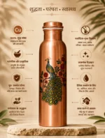 Peacock Artisanal Copper Bottle - 4 - Image 2