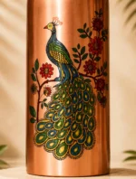 Peacock Artisanal Copper Bottle - 4 - Image 3