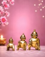 Pure Brass Laddu Gopal Idol in sizes 1, 2, and 4